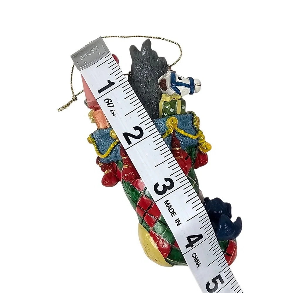 Resin Scottish‎ Stocking Ornament Boy Bagpipes Horse Christmas Decoration